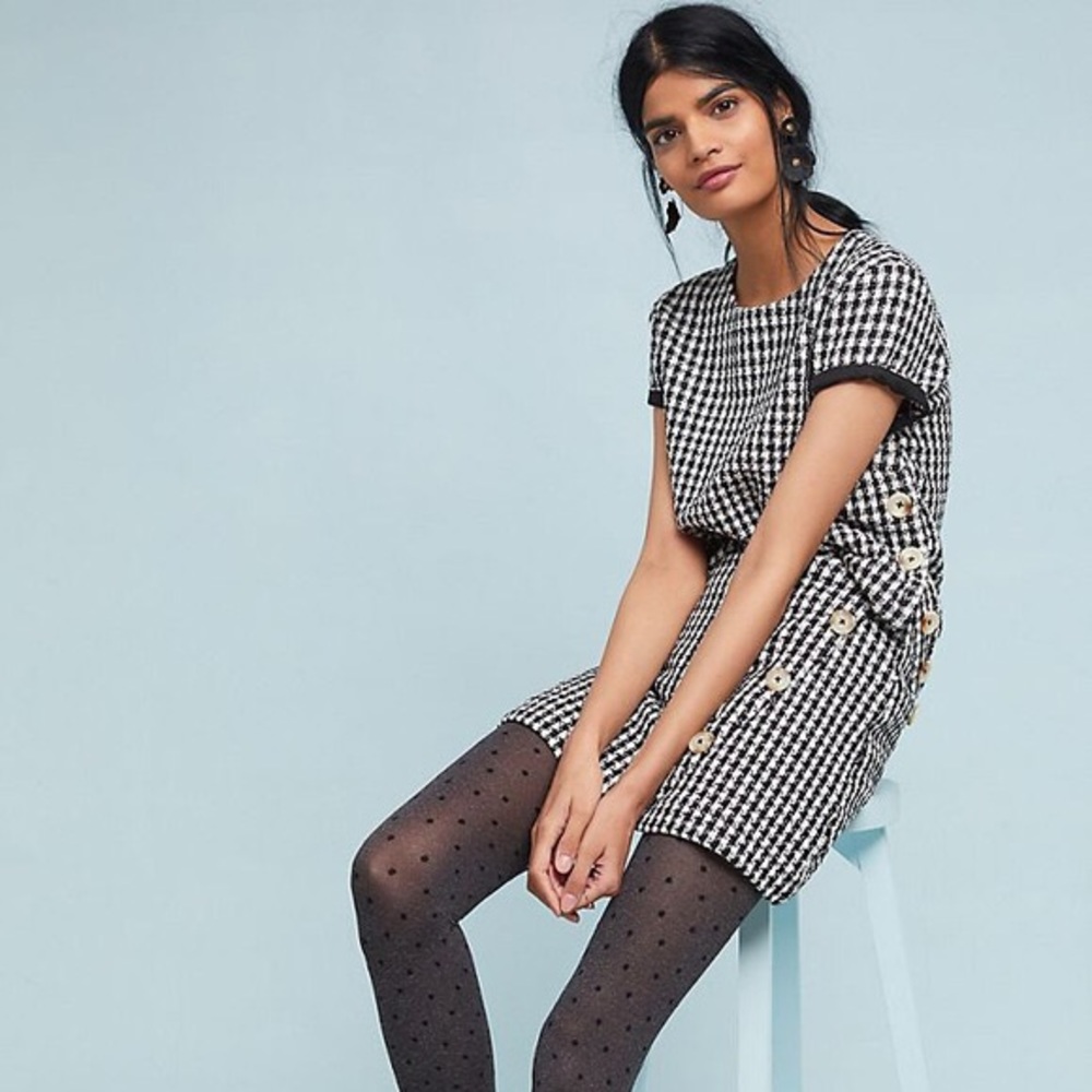 Anthropologie Maeve Townsend Houndstooth Top